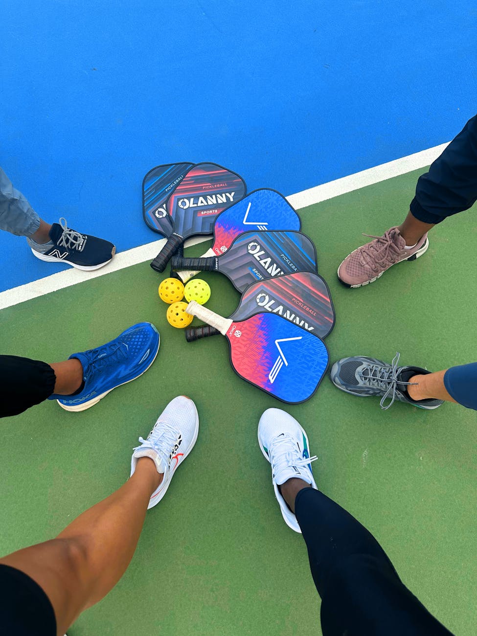 Pickleball paddles and balls
